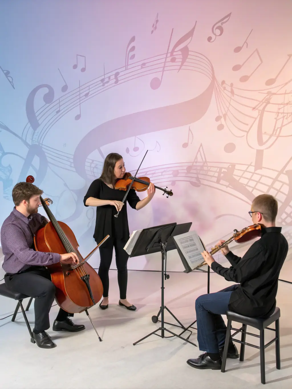 A photo of a collaborative music project involving local artists and international musicians, showcasing ASS RYTMIC MUSIC's efforts in promoting cultural exchange.